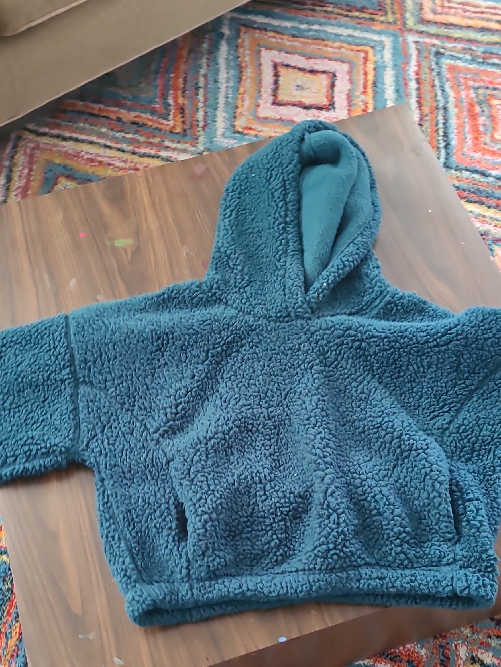 Gilly Hicks Plush Hooded Pullover - Teal Blue